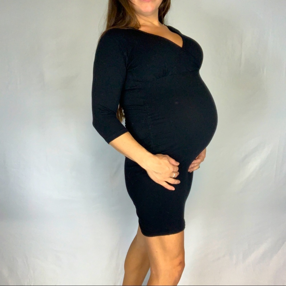 Black Stretchy Maternity Dress